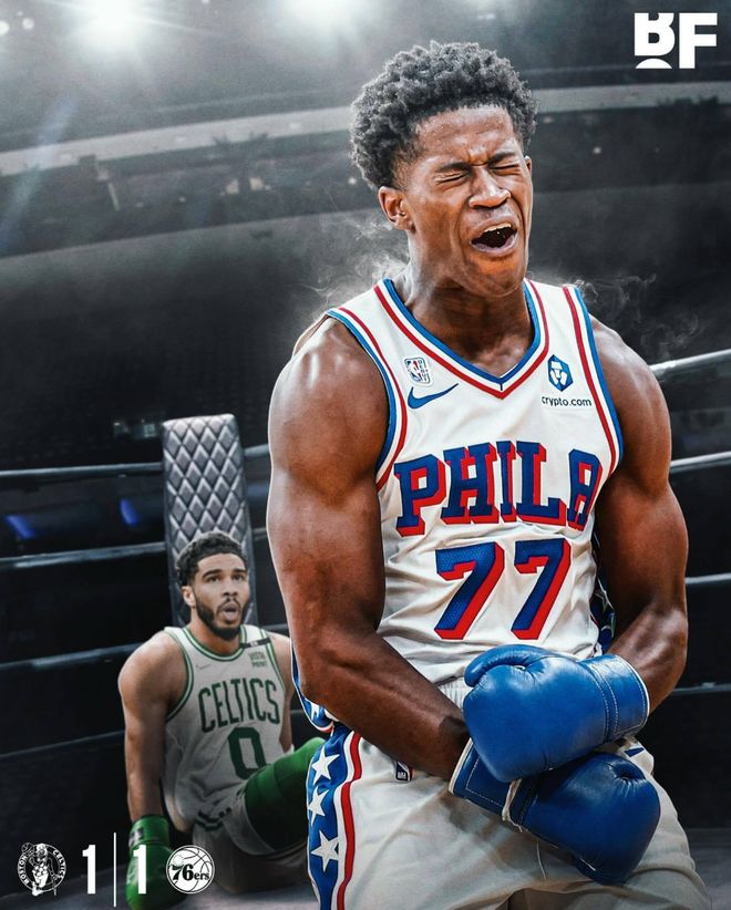 76人逆转凯尔特人系列赛1-1平 埃奇库姆30分成关键